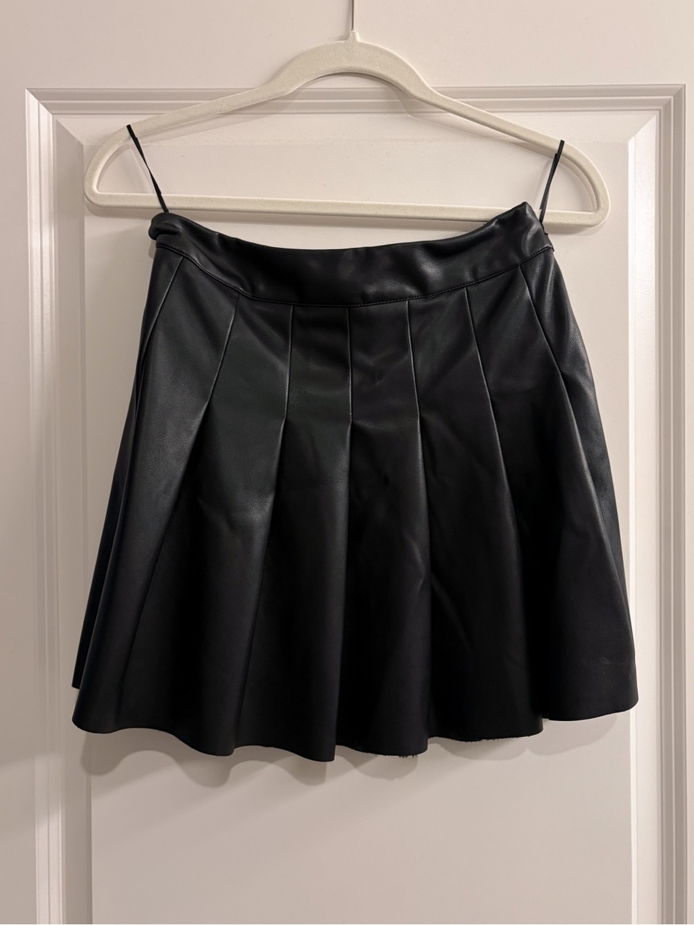 ILLA ILLA Black Faux Leather Skater Skirt